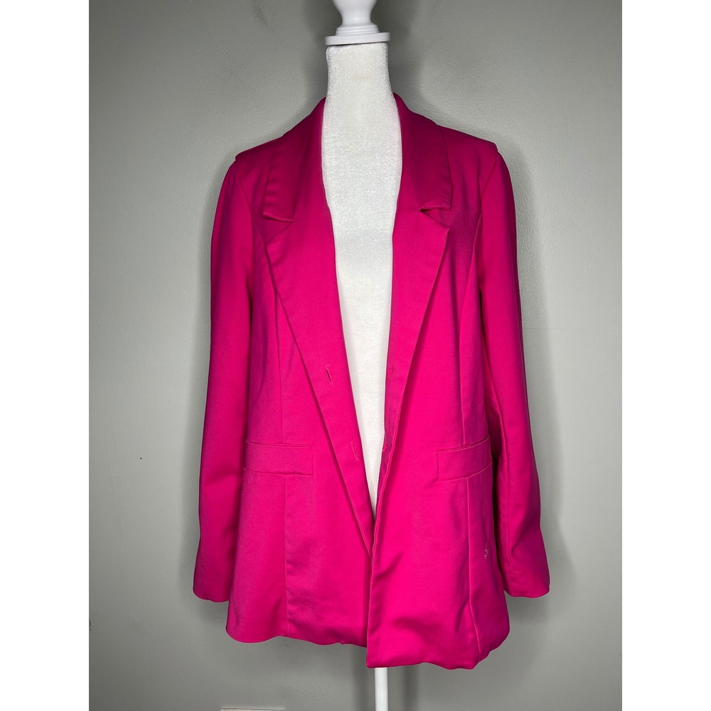 Show Me Your Mumu Major Blazer Hot Pink Suiting Jacket Women's L Office Dopamine